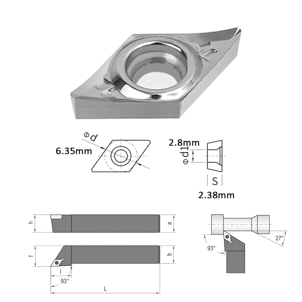 Carbide Inserts for Aluminum DCGT21.51 DCGT070204