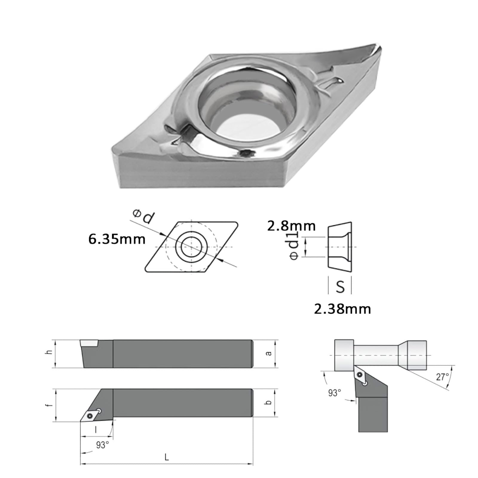 Carbide Inserts for Aluminum DCGT21.51 DCGT070204