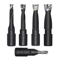 Solid Carbide Router Bits Set for Domino Joiner Machine, 5-Piece Domino Jointer Bits Kit (4mm-10mm Cutting Diameters), Black PTFE Coated Cutting Tools for Woodworking & Joinery